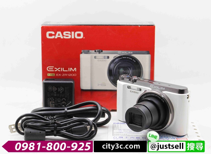 |台中二手相機收購|Casio EX-ZR1200 ZR1200 白 數位相機 公司貨 另有ZR-3500# 06467