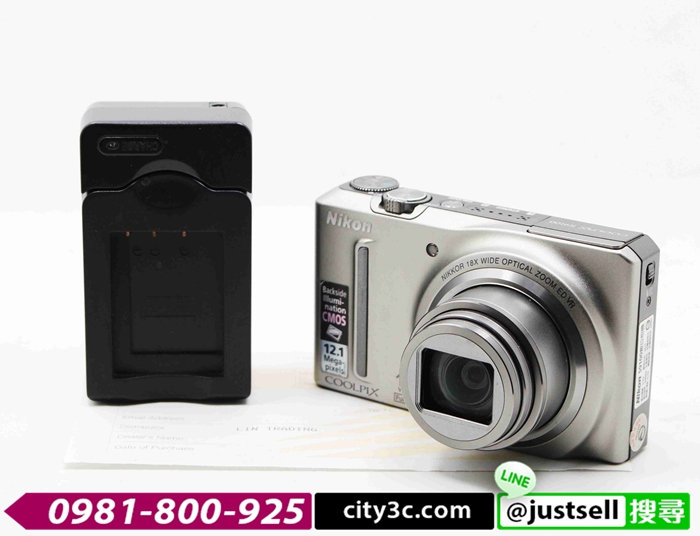 |高雄收購二手數位相機|Nikon Coolpix S9100 銀 二手 類單眼相機 公司貨 #06347