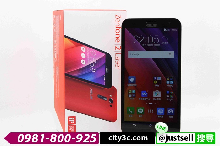 |台中二手手機網|ASUS ZENFONE2 LASER ZE550KL 2+32G 紅 手機平板 二手手機 #06388