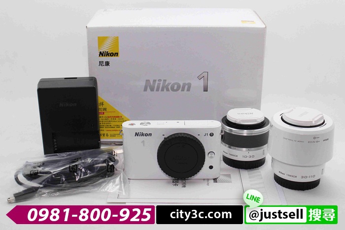 |高雄收購二手相機|Nikon J1 10-30mm + 30-110mm 雙鏡組 公司貨 二手 單眼相機 公司貨 #06398
