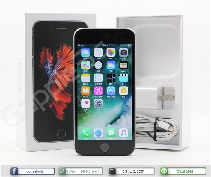 |台中二手機行|APPLE IPHONE 6S 64GB 4.7吋 灰 二手IPHONE 蘋果手機 #07172