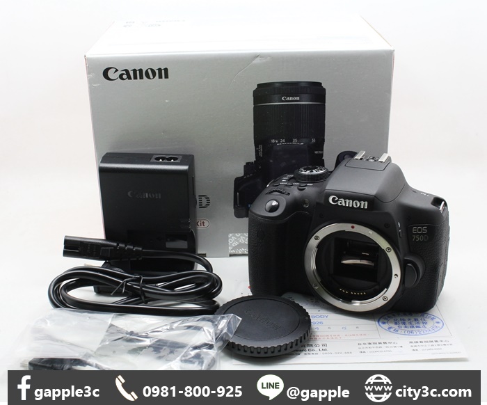 |高雄收購單眼相機|Canon EOS 750D 單機身 二手 單眼相機 公司貨 保固中 #07339