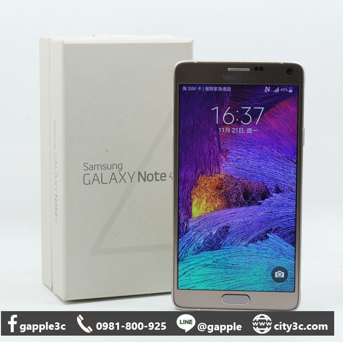 |高雄高價收購中古手機|SAMSUNG GALAXY NOTE4 SM-N910U 32G 古銅金 二手手機#08336