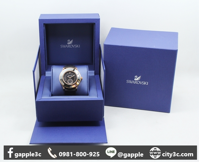 |高雄收購二手名牌|SWAROVSKI 施華洛世奇Octea Classica1181762 石英錶 二手名錶 #08501