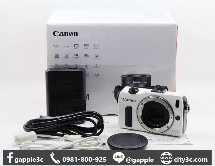 |高雄收購二手相機|CANON EOS M 單機身 APS-C 白 二手微單眼 1800萬畫素 公司貨 # 08767